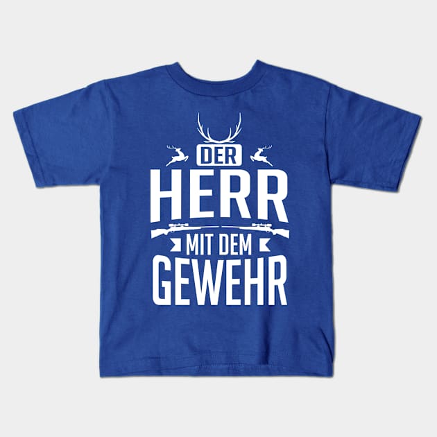 Jäger - der herr mit dem gewehr (white) Kids T-Shirt by nektarinchen